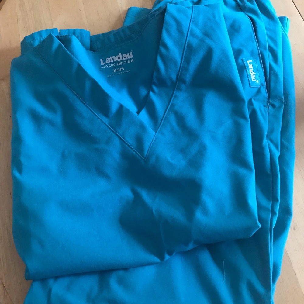 2 piece Landau Scrub Uniform-Teal Blue